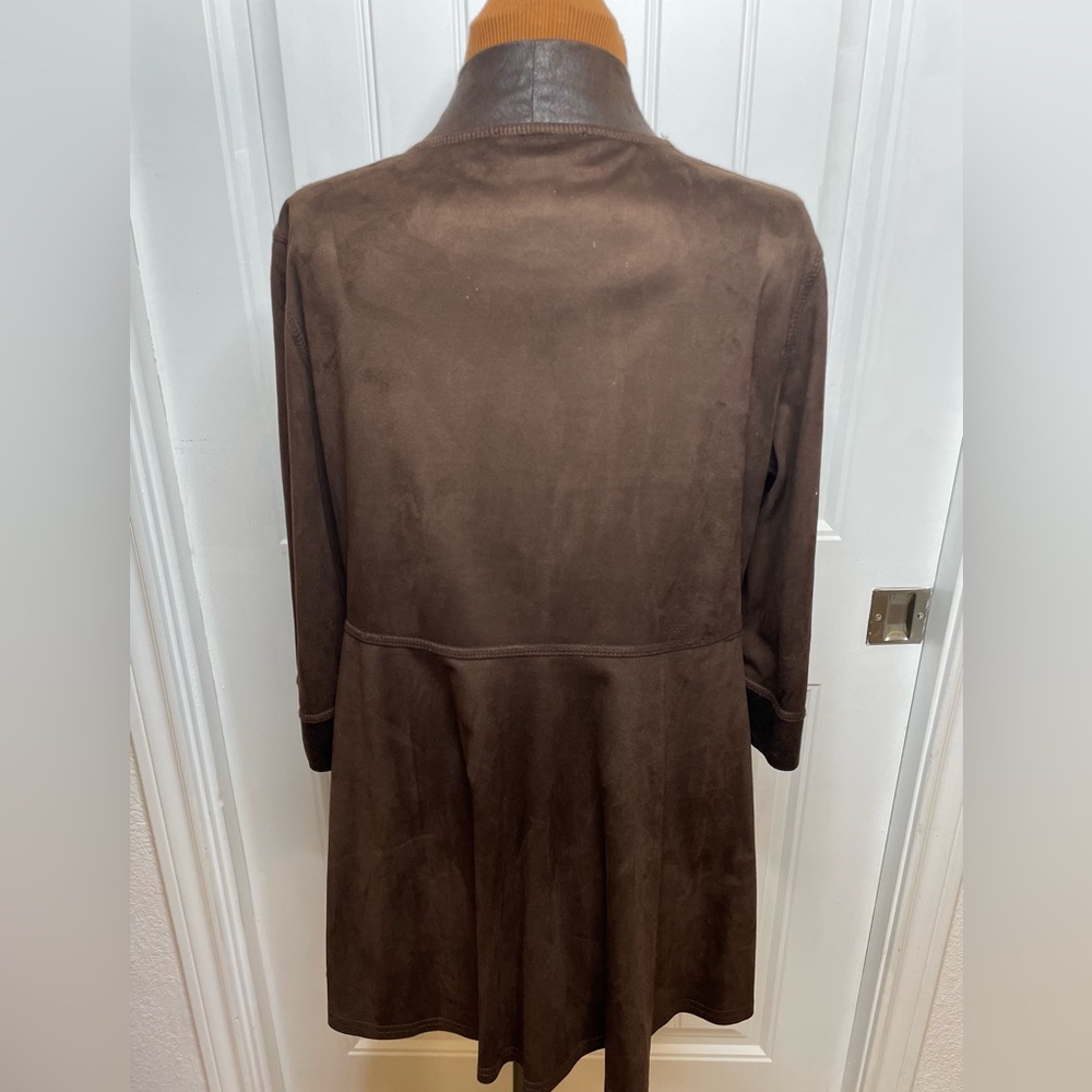 Joseph Ribkoff Dark Brown Open Front Blazer - Picture 3 of 7